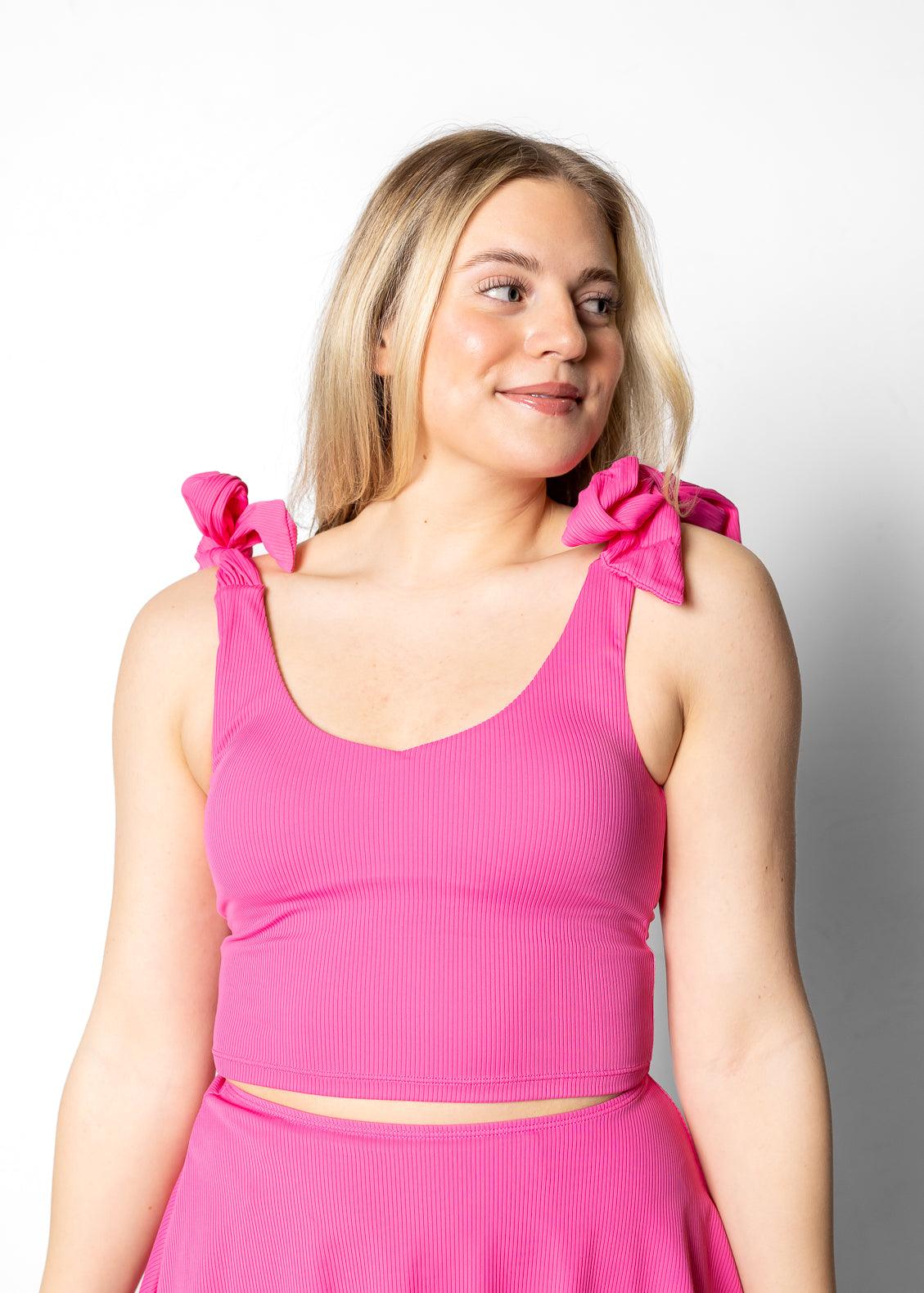 Knot Top Ribbed Azalea Pink