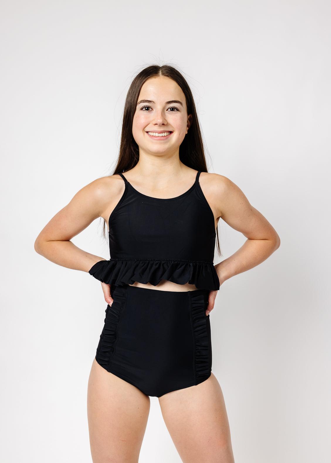 Youth Down in Front Ruffle Bottoms | Black