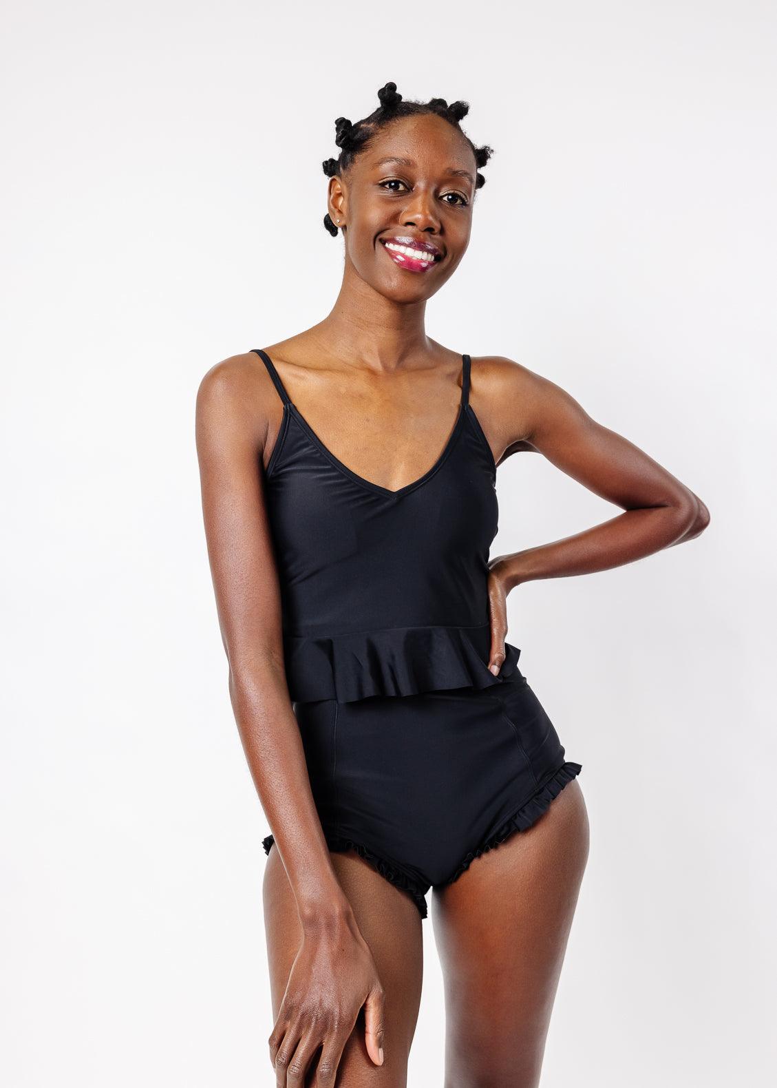NWT KORTNI JEANE Ribbed Black Tied-Up Swim Top Size XL $26.91 - PicClick