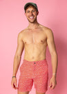 Mens Swimsuit - Shorts - Red Ditsy Floral