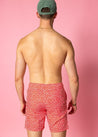 Mens Swimsuit - Shorts - Red Ditsy Floral