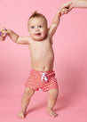 Baby Boy Swimsuit - Shorts - Red Ditsy Floral