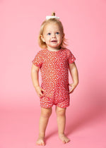 Baby Girl/Boy Swimsuit Rashguard One-Piece - Red Ditsy Floral
