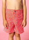 Boys Swimsuit - Shorts  - Red Ditsy Floral