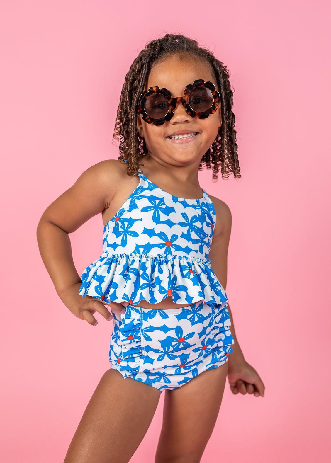 Girls High-Waisted Swimsuit Bottoms - Flowerworks