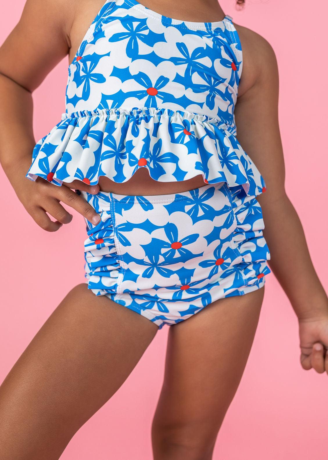 Girls High-Waisted Swimsuit Bottoms - Flowerworks