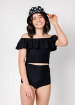 Teen Girl High-Waisted Swimsuit Bottoms - Black