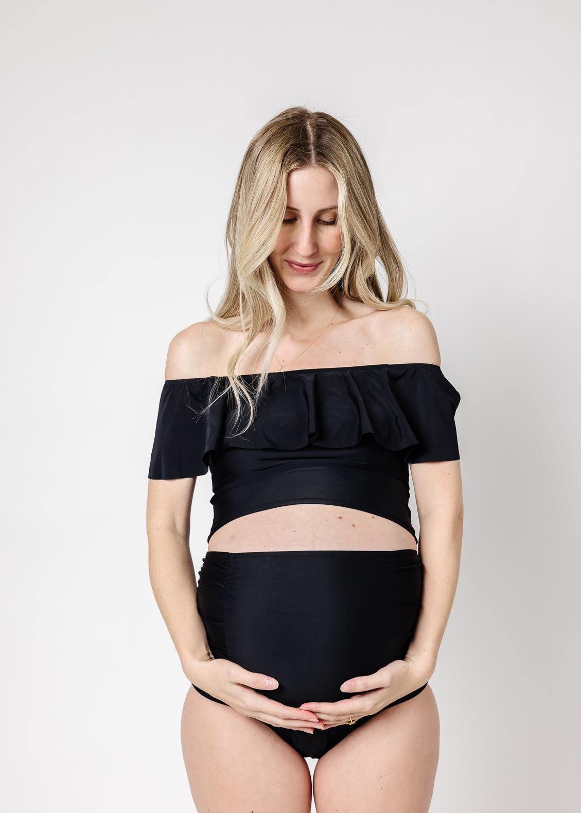  Oceanlily Over The Belly Maternity Swimwear Bottoms-High Waist Cover  Up-Women Bikini Bottom Black S : Clothing, Shoes & Jewelry