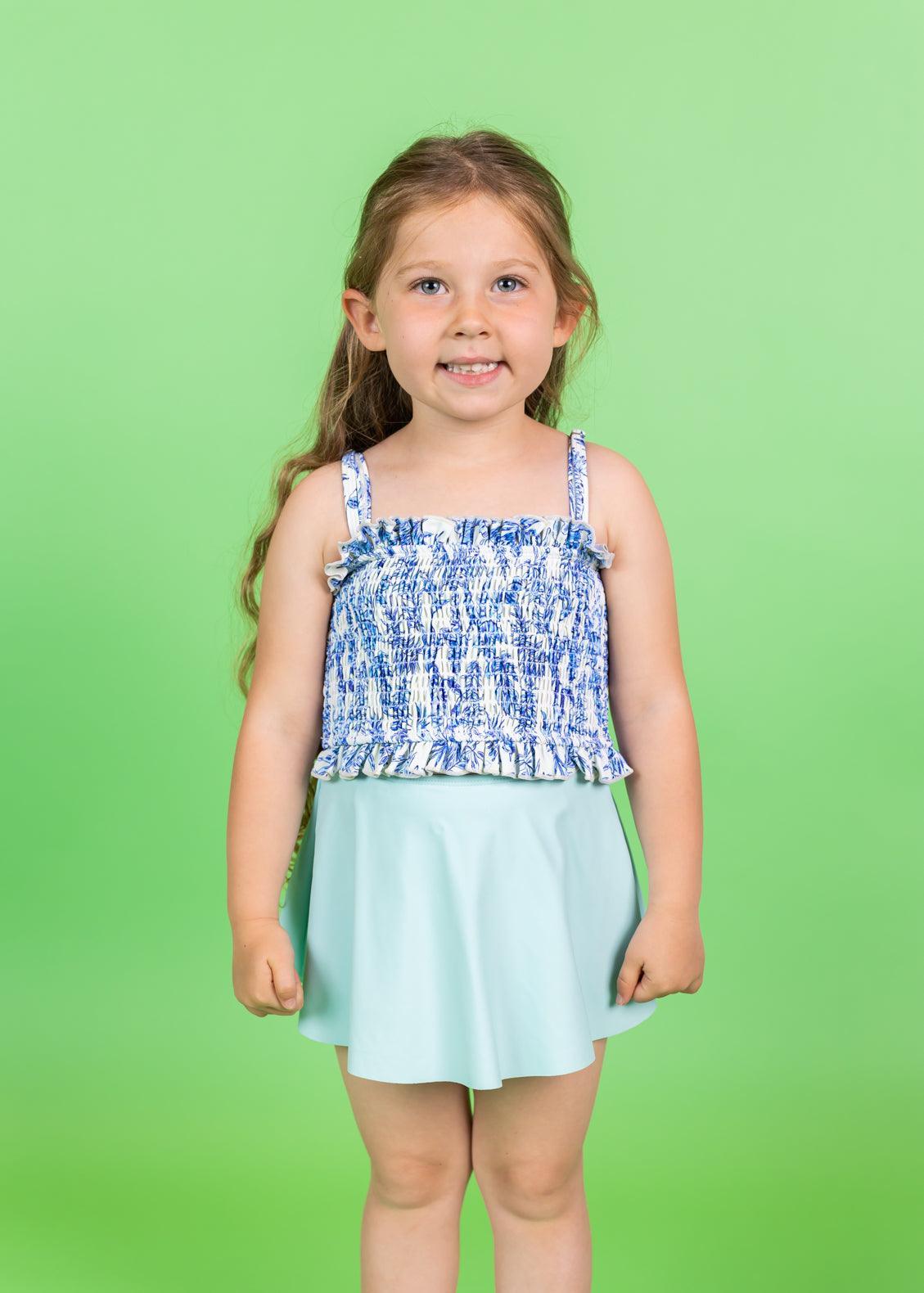 Girls High-Waisted Swimsuit Bottoms - Skirt - Spearmint