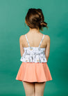 Girls High-Waisted Swimsuit Bottoms - Skirt - Melon